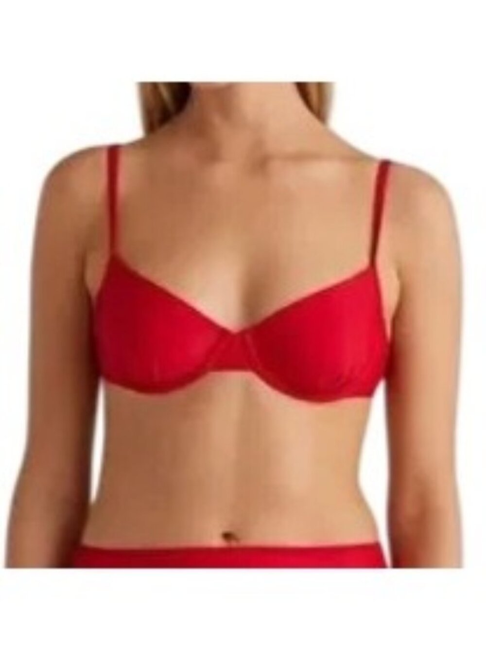 Quince Italian Demi Bikini Top Red Size L
